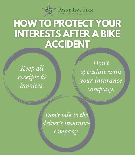 how to protect your interests after a bike accident infographic
