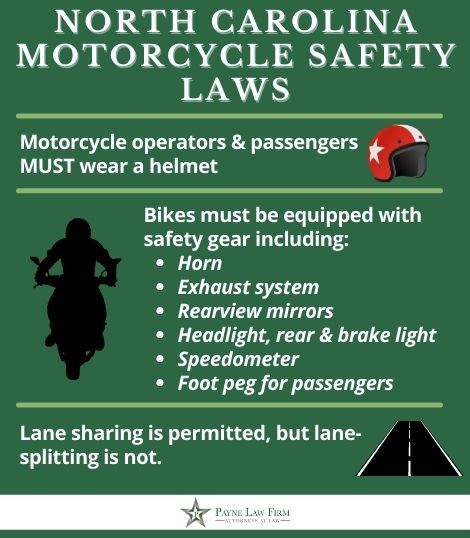 north carolina motorcycle safety laws infographic