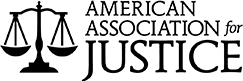 Personal Injury Lawyer - Payne Law Firm Logo of the American Association for Justice featuring a balanced scale symbol to the left of the organization’s name in uppercase letters, representing advocacy for personal injury lawyer professionals.