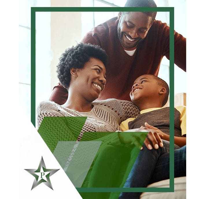 Houston Personal Injury Lawyer - Payne Law Firm family of three leaning in and smiling at each other